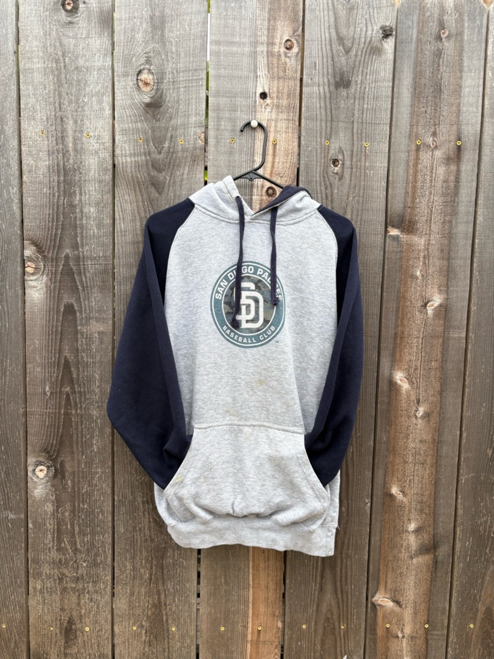 San Diego Baseball Club Two-Tone Hoodie - Gray & Navy